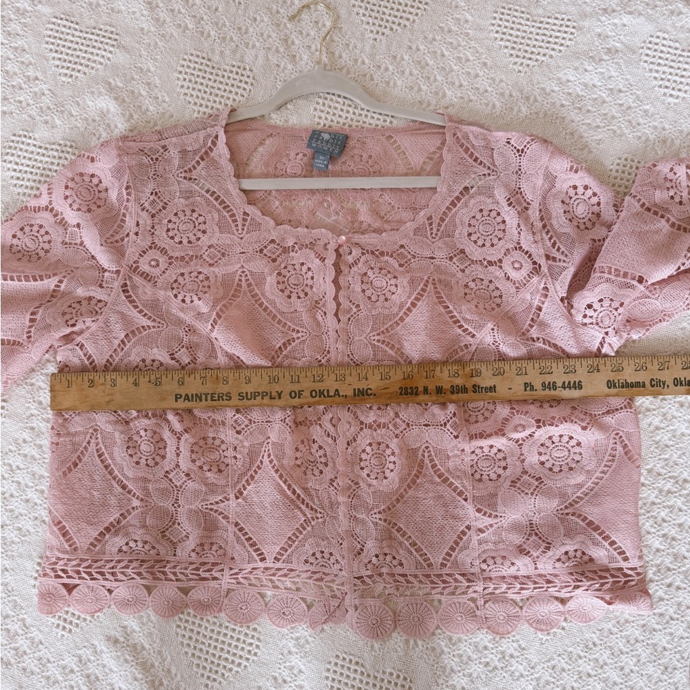 🦢 Lavender Rose Lace Cape Cardigan Romantic Academia Cottagecore Ethereal - Picture 8 of 10